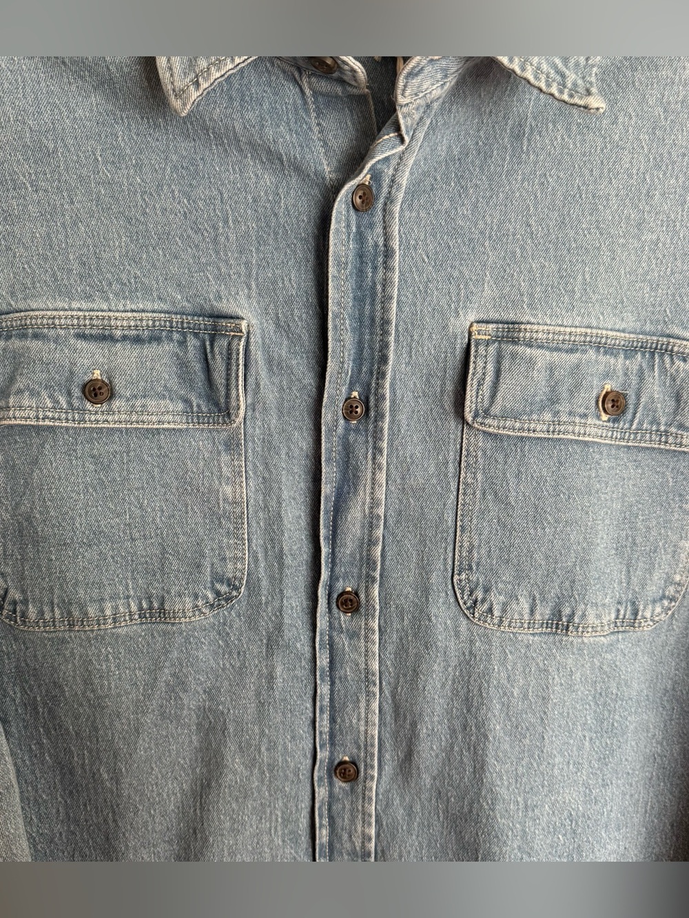 Free Assembly Denim Overshirt Men’s 2XL Light Wash Relaxed Button Front NWT - Picture 6 of 16